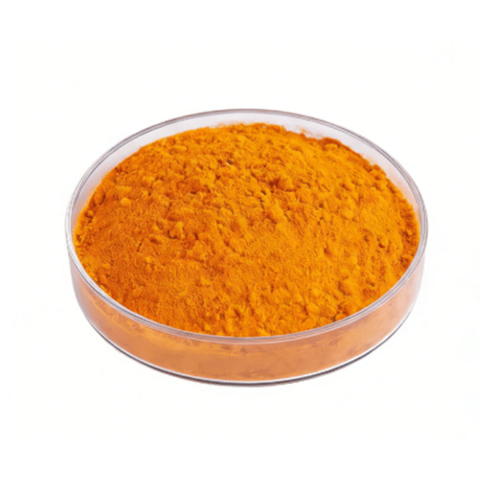 Deep orange-yellow Turmeric Root Powder fine particle detail