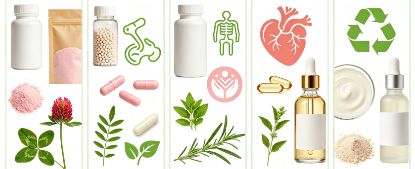 Red Clover Extract multiple application scenes